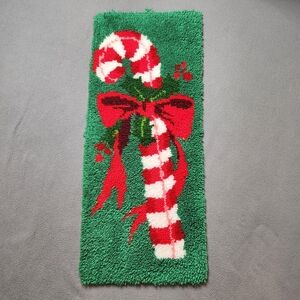 Vintage Latch Hook Wall Hanging Rug Christmas - Christmas Decorations